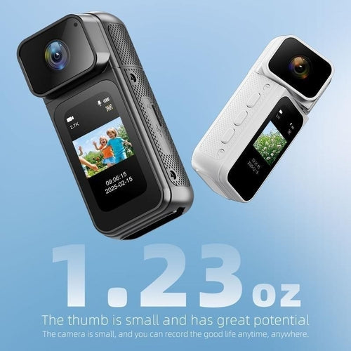 Ormos Mini Action Camera With 180 Degree Rotating Lens - 2.7K Ultra HD